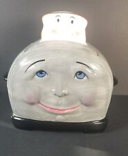 Vintage Clay Art Smiling Toaster & Toast Cookie Jar Ceramic 1996 picture