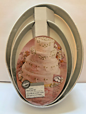 Wilton 4 pc Oval Pan Set Aluminum Cake  Wedding 2105-2130 NEW factory wrap picture