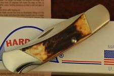VINTAGE HARD HAT MADE IN USA GENUINE STAG PREMIUM LOCKBACK KNIFE NICE (16042) picture
