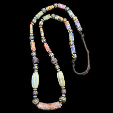 Unique Multi Color Ancient Roman Mosiac Glass Necklace picture