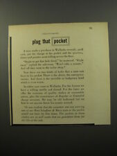 1950 Wallachs Hart Schaffner & Marx Suits Ad - Plug that pocket picture