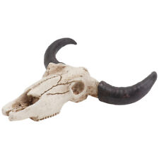 Tribal Carved Horn Bull Steer Cow Skull Wall Hanging Western Cabin Lodge Decor picture