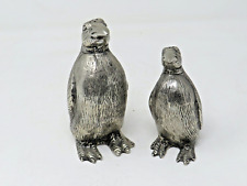Vintage Gucci Penguin Salt Pepper Shakers Silver Plate Over Pewter Italy picture