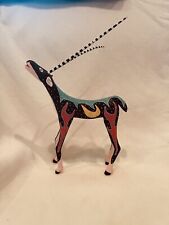 Vintage Hand Crafted Folk Art Carvings- Oaxaca Mexico Alebrije Gazelle- Signed picture