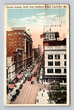 Louisville KY-Kentucky, Fourth Avenue, Vintage c1923 Postcard picture