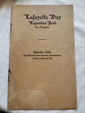 1917 Lafayette Day, Exposition Park, Los Angeles, Antique Pamphlet Event Booklet picture
