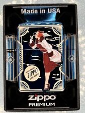 2023 Windy Girl Double Sided Blue Sapphire Zippo Lighter NEW picture