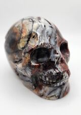 Stunning Skull, Hand Carved, Mexican Agate, Crazy Lace Agate, Laughter Stone  picture
