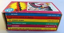 DC SUPERHEROES, TEMPO BOOKS BOX SET, SIX PAPERBACKS, BATMAN, SUPERMAN PB 1977-78 picture