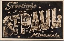 ST. PAUL, Minnesota Large Letter / RPPC Photo Postcard Multi-View / 1909 Cancel picture