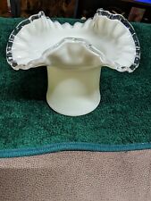 Fenton Silver Crest Hat Shape Posy Vase, Ruffled Rim 6 1/2