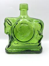 Vintage 1968 Green Glass Decanter Bottle Political Democratic Campaign HH Muskie picture