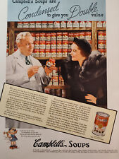 Vintage Ad Advertisement CAMPBELL's SOUPS Vegetable Condensed Double Value picture
