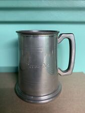 English Pewter Tankard Made in Sheffield England-  Glass Bottom Beer Mug picture