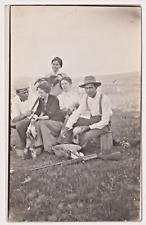 RPPC Postcard Out For a Day of Duck Hunting Rifle Men Pretty Women picture
