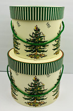 SPODE Christmas Tree Nesting Round Box Set of 2  picture