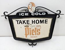 Vintage 1964 Piels Light Lager  Beer Take Home Ice Cold Beer Bar Sign picture