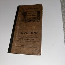 1878 - 1880s Provisions Book - Account Billing Booklet - Butcher Meats picture