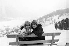 Beatles singer John Lennon wife Cynthia on a skiing holiday St- 1965 Old Photo picture
