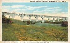 c1920s Concrete Viaduct DL W RR Scranton Binghamton Railroad Train VTG P104 picture