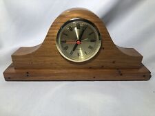 Hand Made Mantle Clock Rare Wormy Chestnut Wood Beautiful picture
