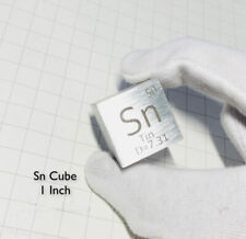 1pcs 1 inch 25.4mm 99.95% Tin Metal Cube 1in Sn Pure for Element Collection 120g picture