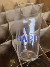 Lot Of 24 HARP Lager Irish Beer Clear Glass/Harp & Blue Logo/6