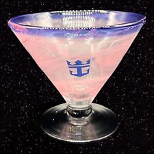 KOSTA BODA Royal Caribbean Martini Dessert Pink Swirl Cobalt Art Glass 4”T 4.5”W picture