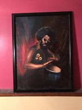 African American 1960's Black Power Peace/Love Theme Oil Painting picture
