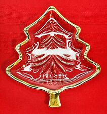 Vintage Mikasa Dish Christmas Tree Yuletide Crystal Gold Trim Japan Gift picture