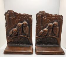 Vintage Weidlich Brothers Bookends Wise Old Owls Medieval Castle Gothic, Pair picture