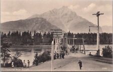 c1910s BANFF Alberta Canada Postcard Bridge Scene w/ Cascade Mountain View picture