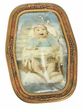 Vintage 194O’s  Colored Baby Portrait Picture Photograph With Frame *READ picture