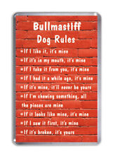Bullmastiff Dog Rules, Funny Dog Fridge Magnet Pet Animal Lover Novelty Gift picture