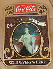 VINTAGE 1970s Victorian Queen Elizabeth Coca Cola Sign plastic Vacuum Mold picture