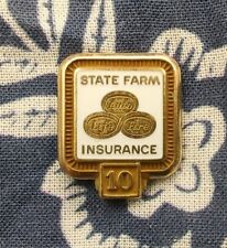State Farm Insurance 10 Year Service Award Pin 1/10 10K Gold O C Tanner Tie Tack picture
