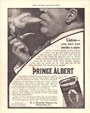 1910 Prince Albert RJ Reynolds Pipe Tobacco Print Ad Man Soking Pipe picture