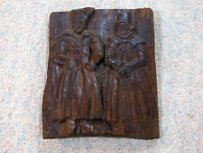 Antique EUROPEAN CARVED WOOD FOLK ART PANEL - AS FOUND - 16C picture