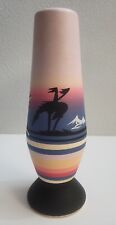 Native American Navajo Polychrome Pottery End Of The Trail Signed Vase picture