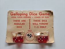 VINTAGE LOADED DICE + REGULAR DICE NOS 7-11 Galloping Dice Game picture