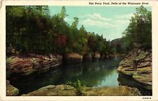 1952 The Navy Yard Dells Rock Formations of Wisconsin River Postcard picture