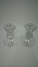 A Pair Of Vintage Cut Crystal Star Design Candle Holders  picture