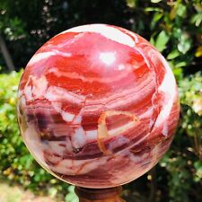4.31LB Natural red grain quartz crystal energy healing ball HH751 picture