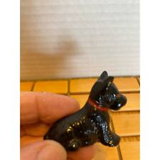 Vintage black Scottish terrier with red collar.  Japan made miniature picture