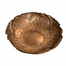 Vintage Gregorian Copper Bowl Hammered Scalloped  Large 10” Diameter 3” High picture