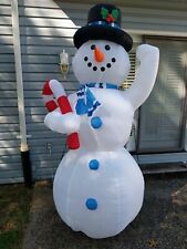 Gemmy Airblown Inflatable Snowman with Candy Cane Christmas 8 foot VTG 2006 picture
