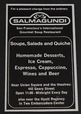 1979 Print Ad San Francisco Salmagundi Gourmet Soup Restaurant Salads Quiche art picture