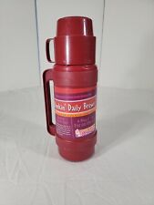 Vintage Dunkin' Donuts 32 oz.Thermos With Cup Dunkin Daily Red 3pcs picture