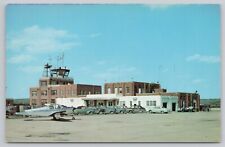 Omaha Nebraska, Carter Lake Municipal Airport Airplane Old Cars Vintage Postcard picture