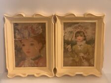 Vintage Nu-Dell Plastics Wall Decor Set Victorian Ladies 9 x 7 Has Wear/Flaws picture